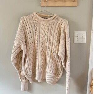 vntg. Ivy crew chunky cable-knit sweater